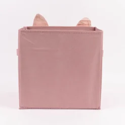 Kinderzimmer Aufbewahrungsbox Reh Samtoptik rosa weiß 29x29x29cm