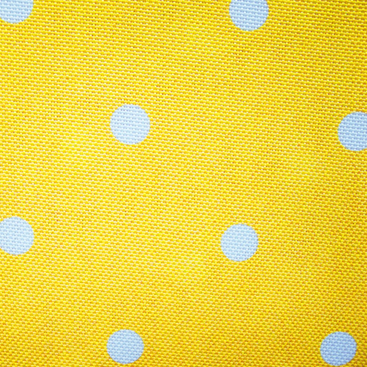 Kinderzimmer Schlaufenschal Dots mit Kreuzschlaufen Punkte gelb weiß 140x255cm