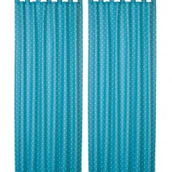 Kinderzimmer Schlaufenschal Dots mit Kreuzschlaufen Punkte hellblau weiß 140x255cm
