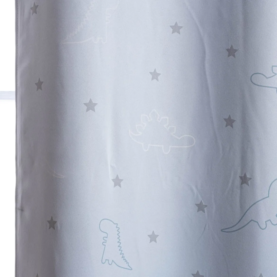 Kinderzimmer Verdunklungsgardine Dinosaurier Sterne hellblau 140x250cm