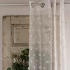 Kinderzimmer Vorhang Ösengardine mit Pompons weiß rosa 140x240cm