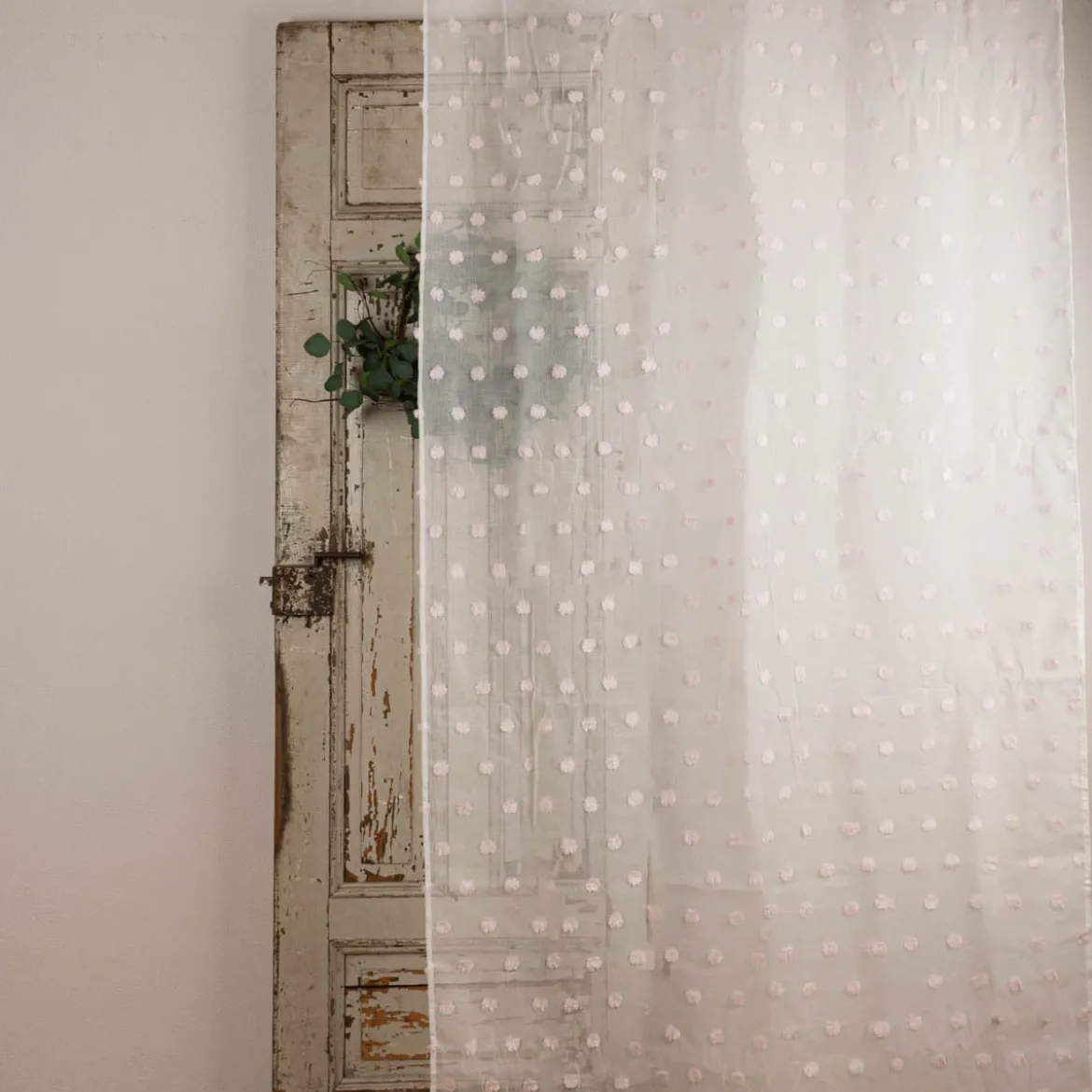 Kinderzimmer Vorhang Ösengardine mit Pompons weiß rosa 140x240cm
