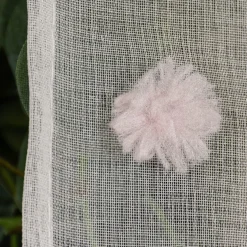 Kinderzimmer Vorhang Ösengardine mit Pompons weiß rosa 140x240cm