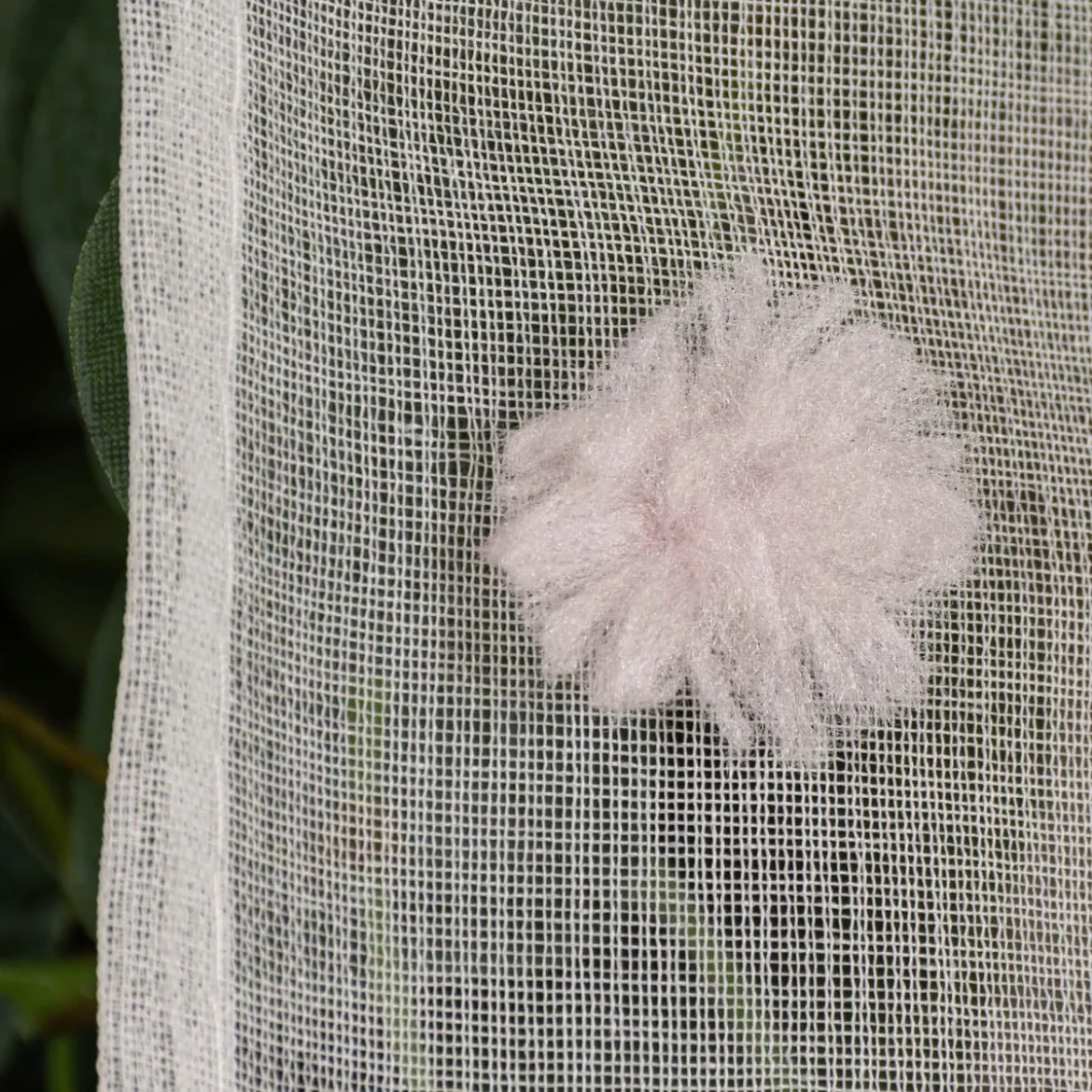 Kinderzimmer Vorhang Ösengardine mit Pompons weiß rosa 140x240cm
