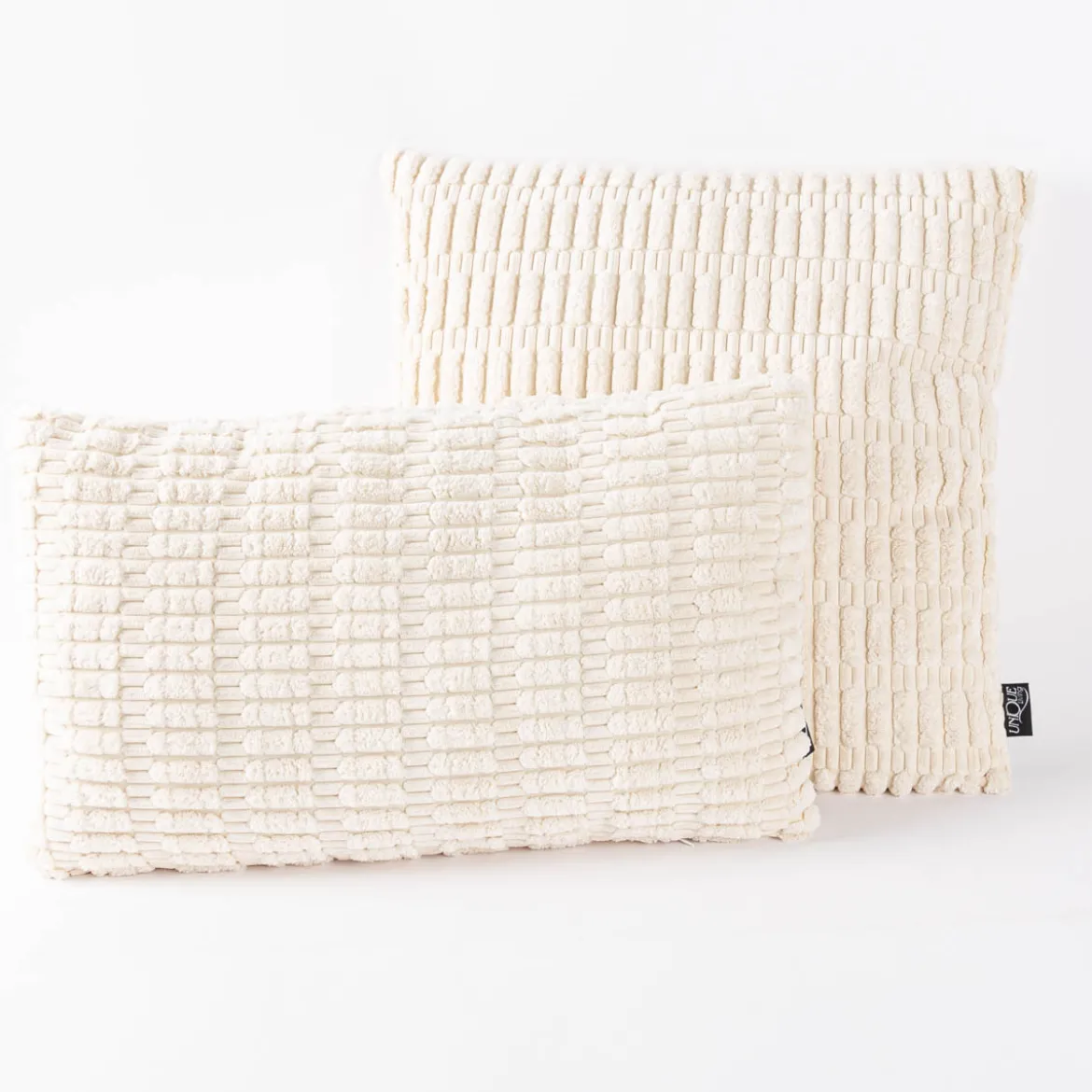 Kissen 3D Kuschelrelief Struktur dove white creme 45x45cm