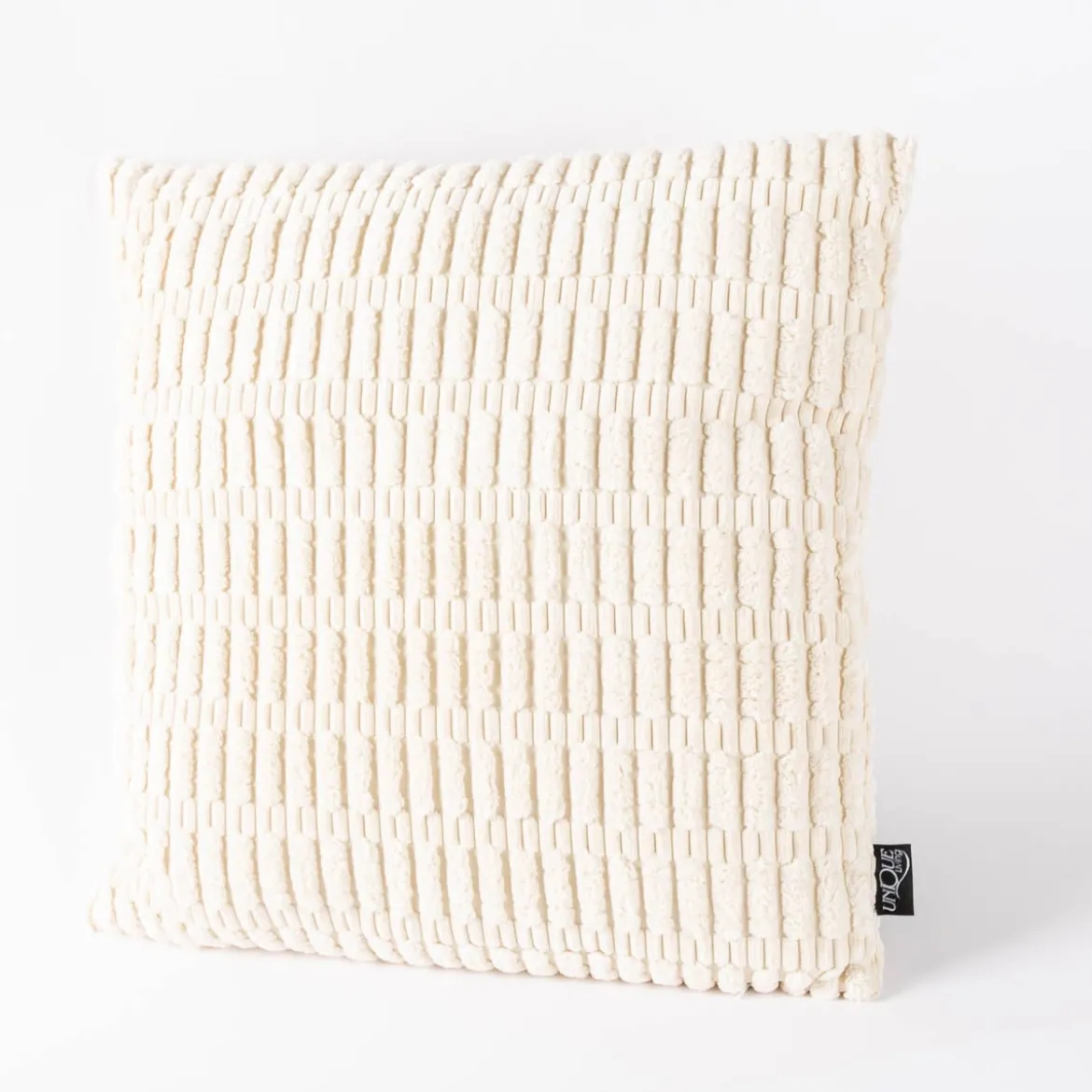 Kissen 3D Kuschelrelief Struktur dove white creme 45x45cm