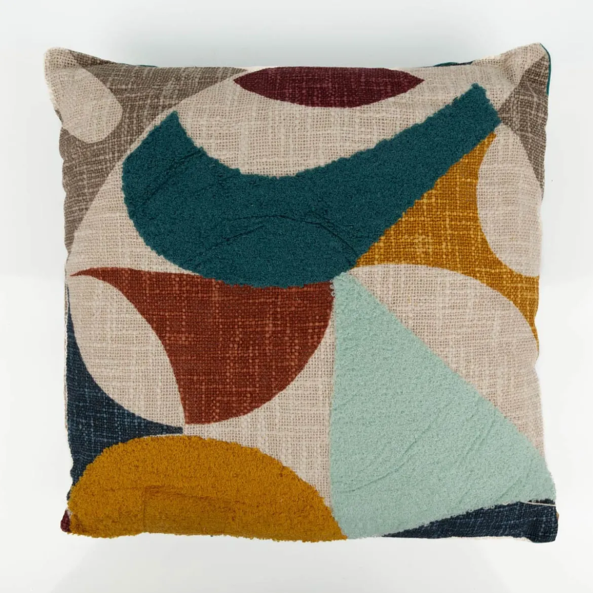 Kissen Geometrie Struktur bunt aus recycelten Fasern 45x45cm