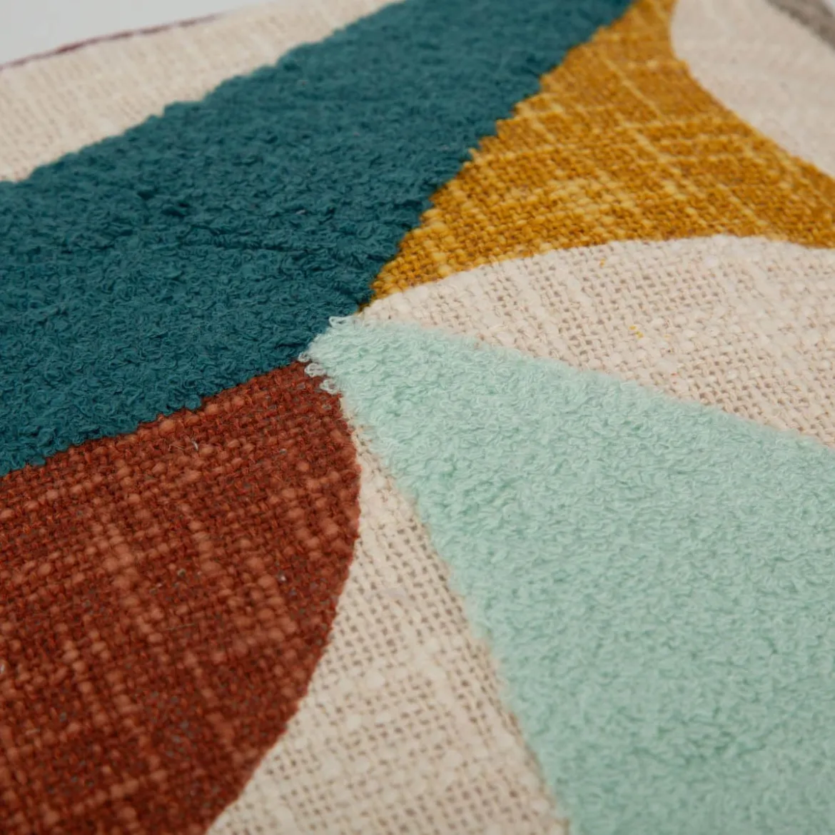 Kissen Geometrie Struktur bunt aus recycelten Fasern 45x45cm
