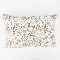 Kissenhülle Aquarell Blumen weiß rosa grün in versch. Größen von SCHÖNER LEBEN.