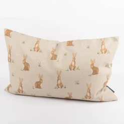 Kissenhülle Aquarell Woodland Rabbit Hasen natur braun in versch. Größen von SCHÖNER LEBEN.