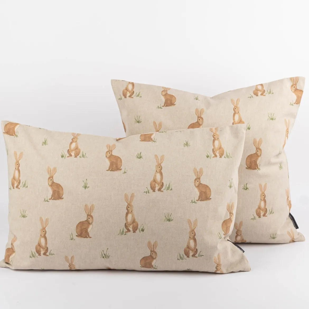 Kissenhülle Aquarell Woodland Rabbit Hasen natur braun in versch. Größen von SCHÖNER LEBEN.