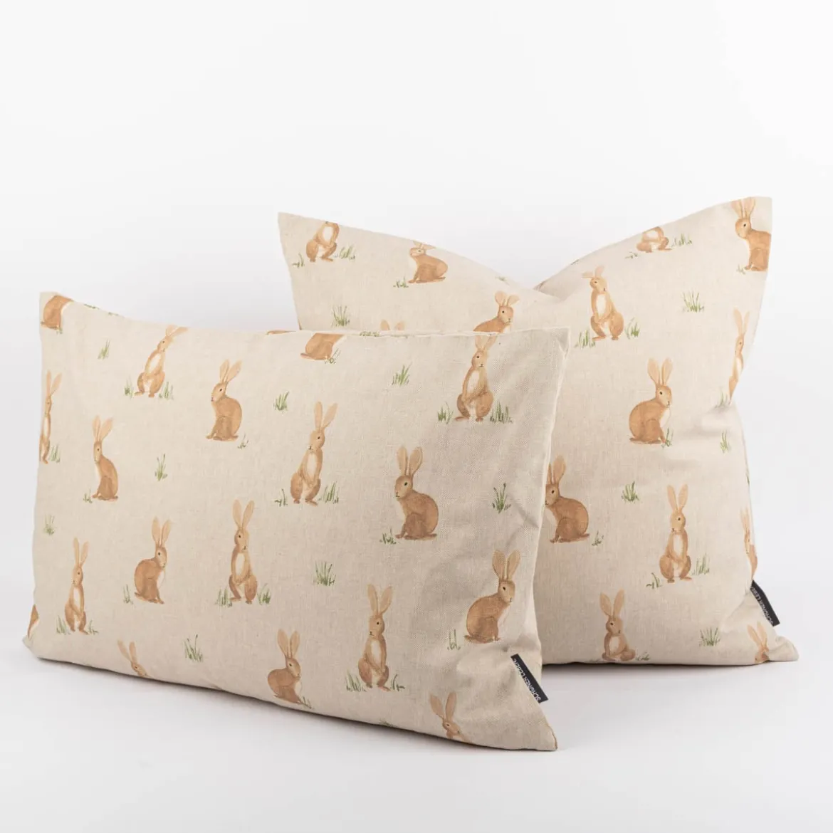 Kissenhülle Aquarell Woodland Rabbit Hasen natur braun in versch. Größen von SCHÖNER LEBEN.