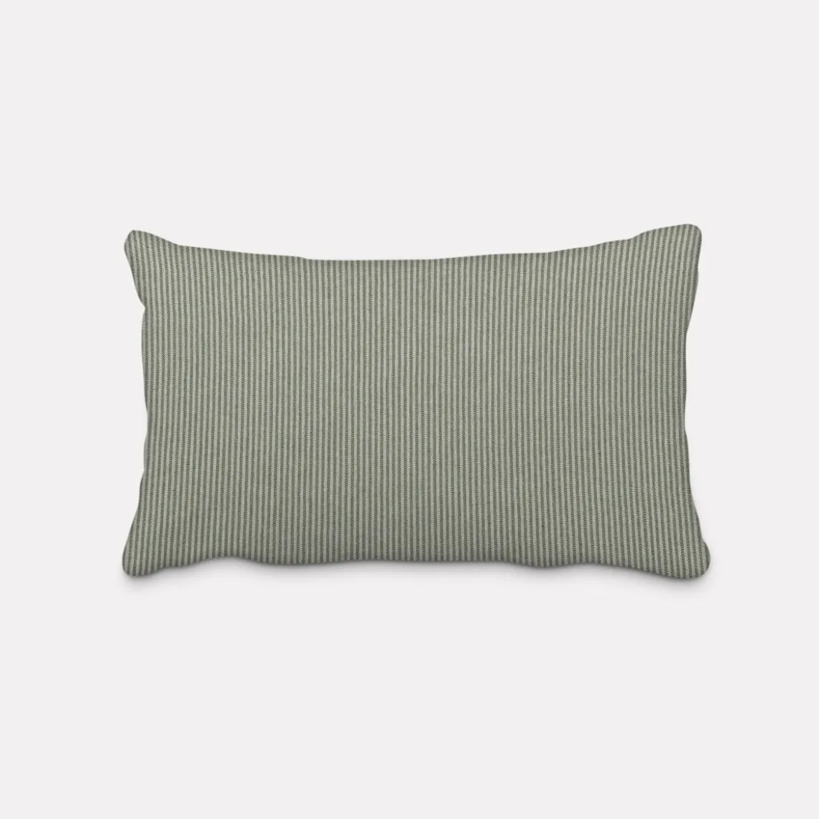 Kissenhülle aus Dobbystoff mit schmalen Streifen grün beige in versch. Größen von SCHÖNER LEBEN.