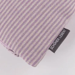Kissenhülle aus Dobbystoff mit schmalen Streifen lila beige in versch. Größen von SCHÖNER LEBEN.