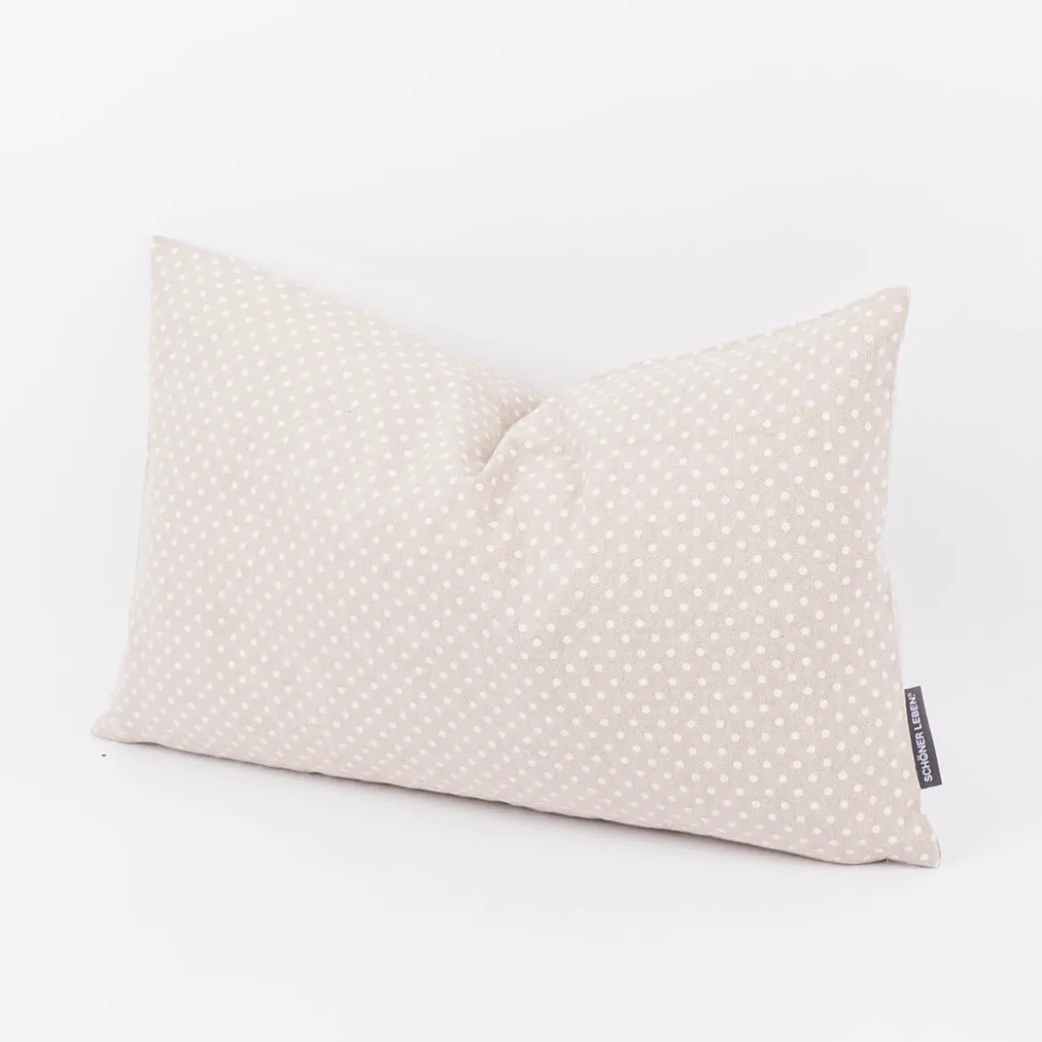 Kissenhülle Basic Dot Pünktchen Leinenlook natur weiß in versch. Größen von SCHÖNER LEBEN.