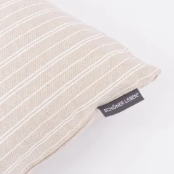 Kissenhülle Basic Stripe Streifen Leinenlook natur weiß in versch. Größen von SCHÖNER LEBEN.