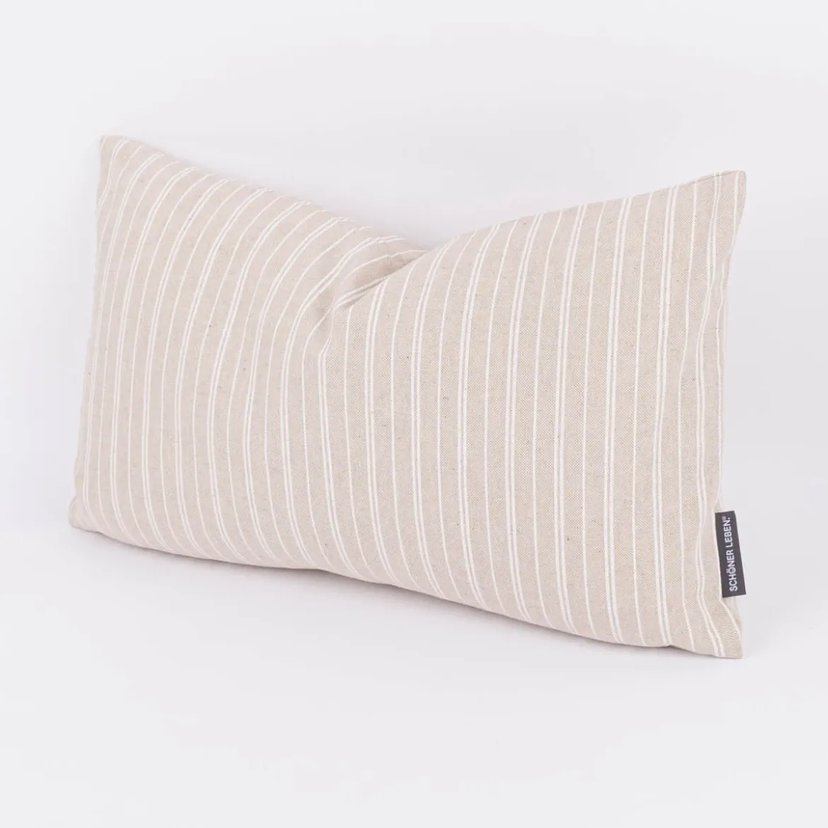 Kissenhülle Basic Stripe Streifen Leinenlook natur weiß in versch. Größen von SCHÖNER LEBEN.