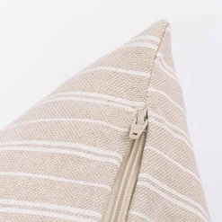 Kissenhülle Basic Stripe Streifen Leinenlook natur weiß in versch. Größen von SCHÖNER LEBEN.