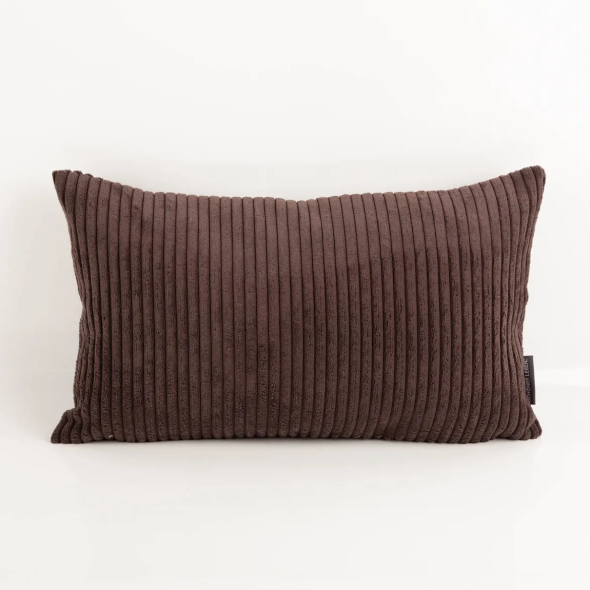 Kissenhülle Breitcord Baby Rib coffee braun verschiedene Größen von SCHÖNER LEBEN.