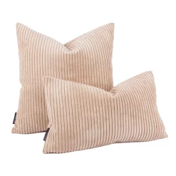 Kissenhülle Breitcord Baby Rib beige verschiedene Größen von SCHÖNER LEBEN.