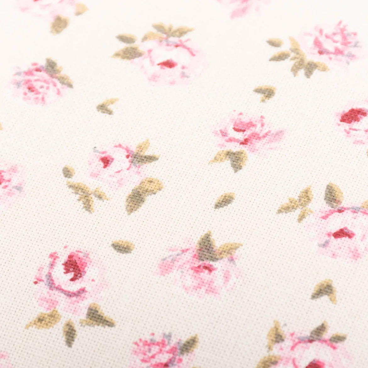 Kissenhülle Classic Little Rose Rosenblüten ecru rosa in versch. Größen oder Wunschmaß von SCHÖNER LEBEN.