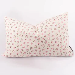 Kissenhülle Classic Little Rose Rosenblüten ecru rosa in versch. Größen oder Wunschmaß von SCHÖNER LEBEN.