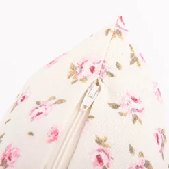 Kissenhülle Classic Little Rose Rosenblüten ecru rosa in versch. Größen oder Wunschmaß von SCHÖNER LEBEN.