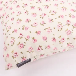 Kissenhülle Classic Little Rose Rosenblüten ecru rosa in versch. Größen oder Wunschmaß von SCHÖNER LEBEN.