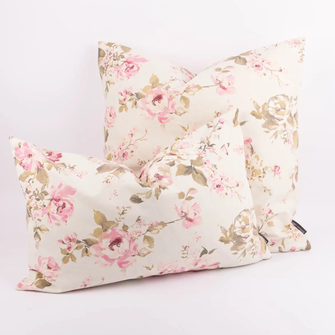Kissenhülle Classic Painted Rose Rosen ecru rosa in versch. Größen oder Wunschmaß von SCHÖNER LEBEN.