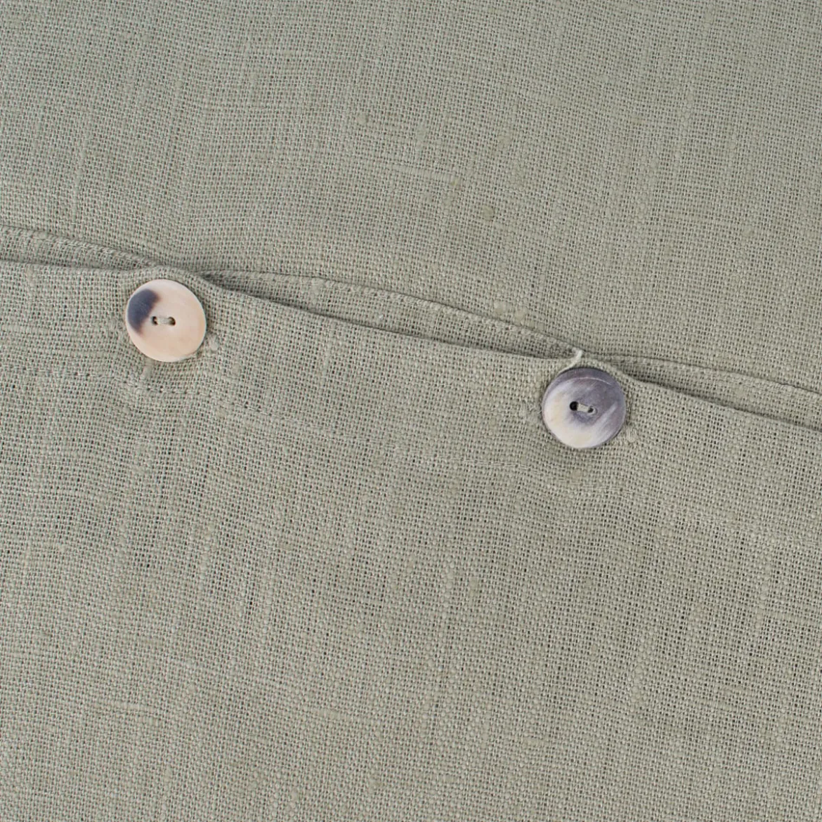 Kissenhülle Erik mit Knopfleiste aus 100 % Leinen 47x47cm salbeigrün