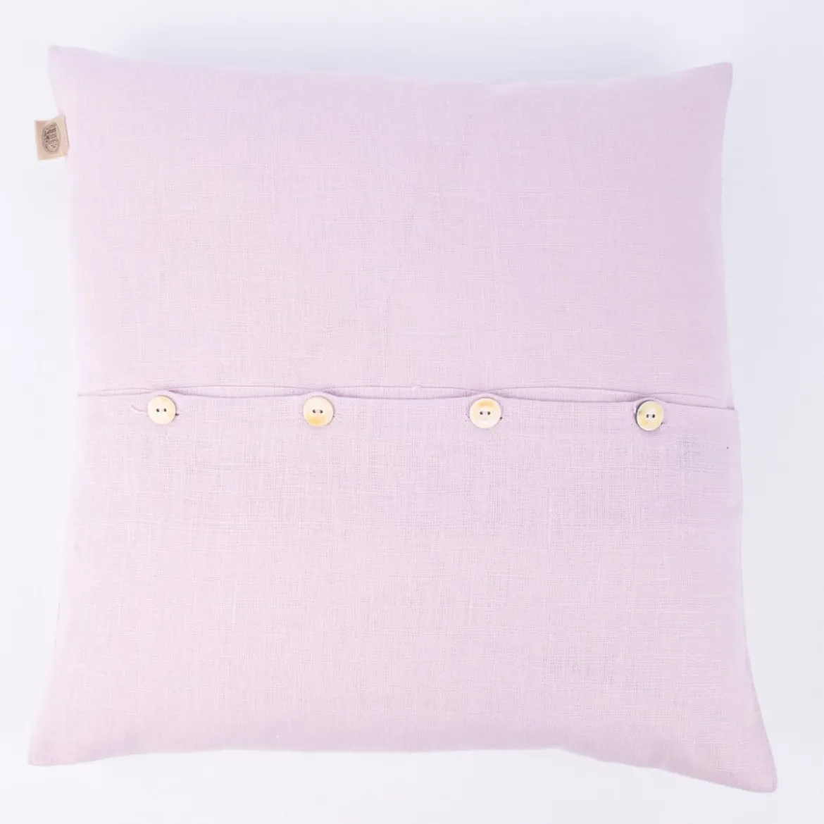 Kissenhülle Erik mit Knopfleiste aus 100 % Leinen 47x47cm rosa