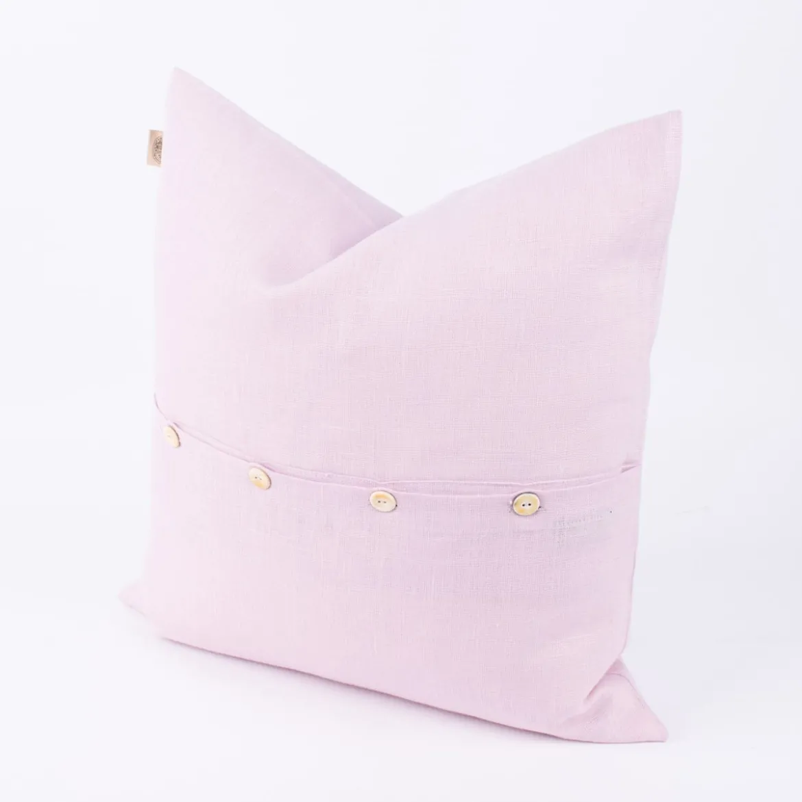 Kissenhülle Erik mit Knopfleiste aus 100 % Leinen 47x47cm rosa