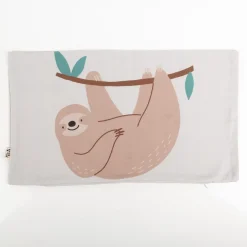 Kissenhülle Faultier Kinderkissen aus Baumwolle beige 30x50cm