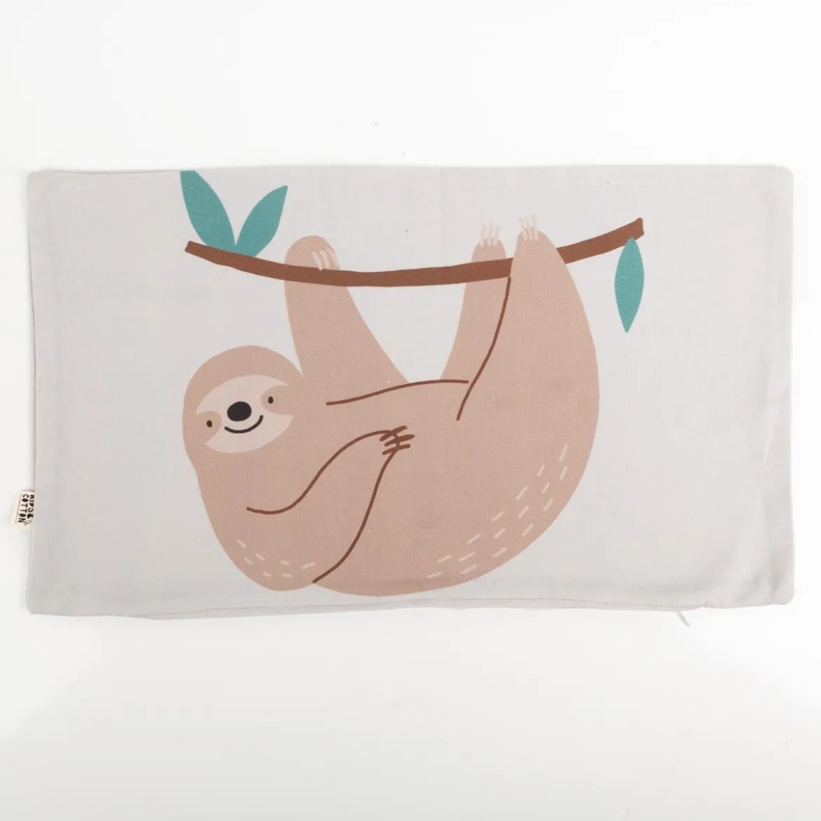 Kissenhülle Faultier Kinderkissen aus Baumwolle beige 30x50cm