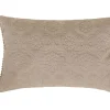 Kissenhülle Fidda Veloursstoff mit Ornament-Steppung einfarbig sand 30x50cm