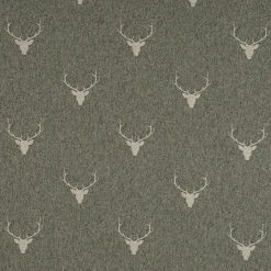Kissenhülle Jacquard Hirschkopf mit Geweih grün beige verschiedene Größen von SCHÖNER LEBEN.