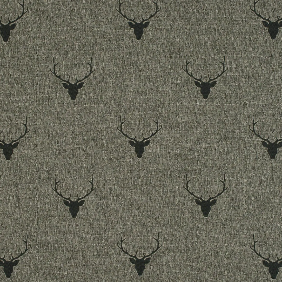 Kissenhülle Jacquard Hirschkopf mit Geweih grün dunkelgrün verschiedene Größen von SCHÖNER LEBEN.
