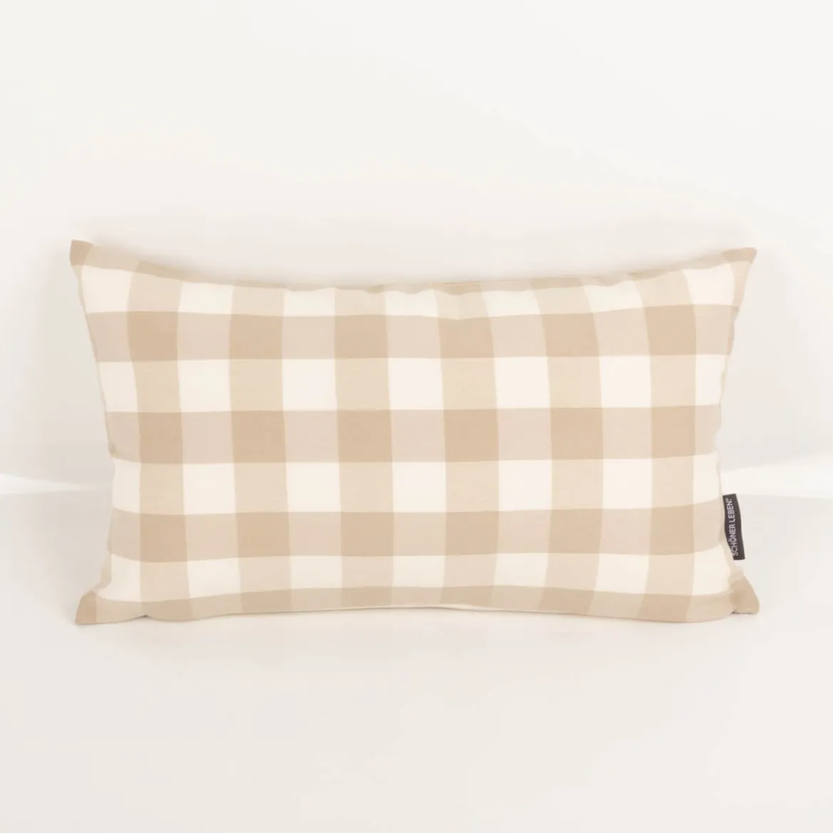 Kissenhülle Karos beige weiß in versch. Größen oder Wunschmaß von SCHÖNER LEBEN.