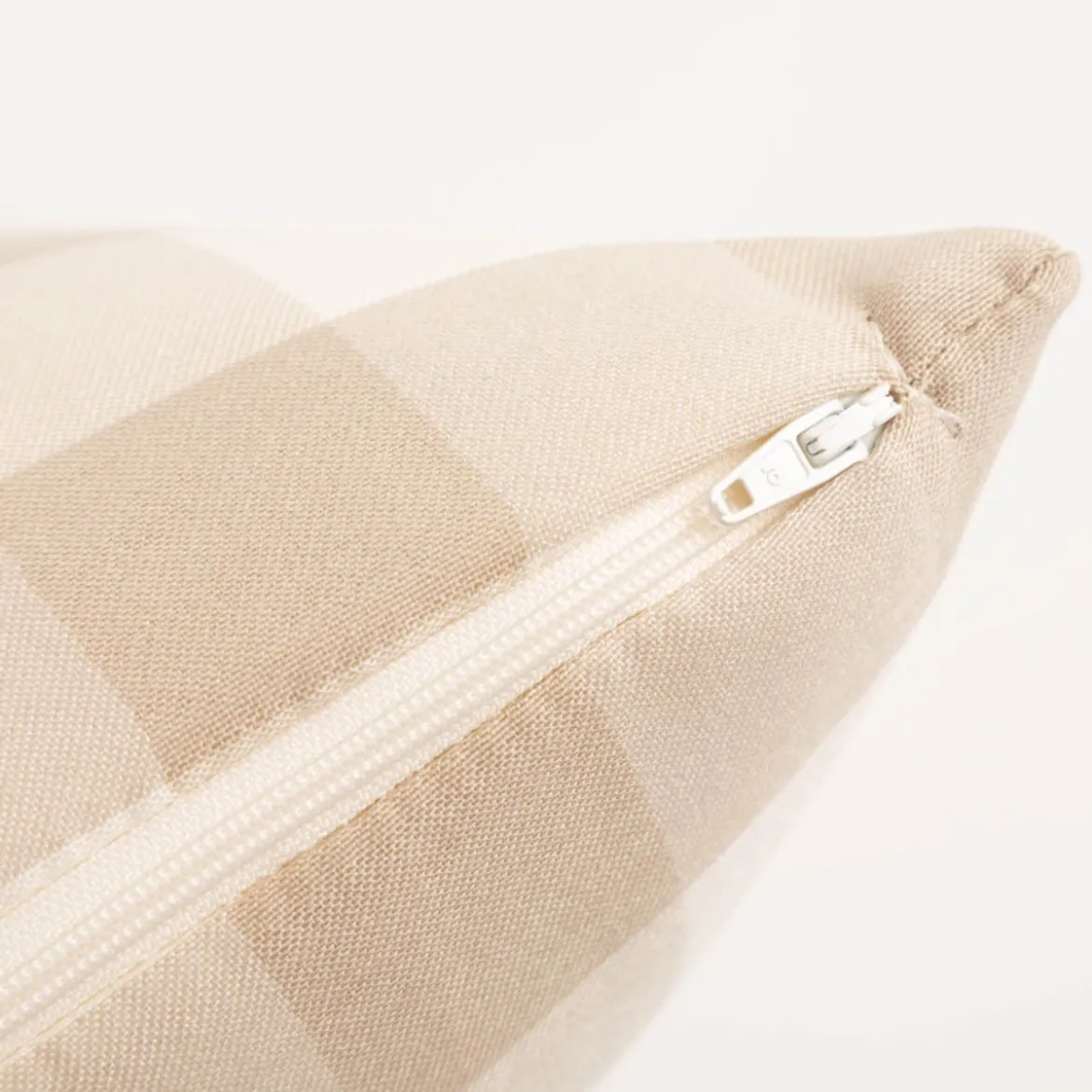 Kissenhülle Karos beige weiß in versch. Größen oder Wunschmaß von SCHÖNER LEBEN.
