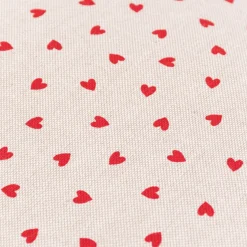 Kissenhülle Little Love Heart Herzchen Leinenlook natur rot in versch. Größen von SCHÖNER LEBEN.