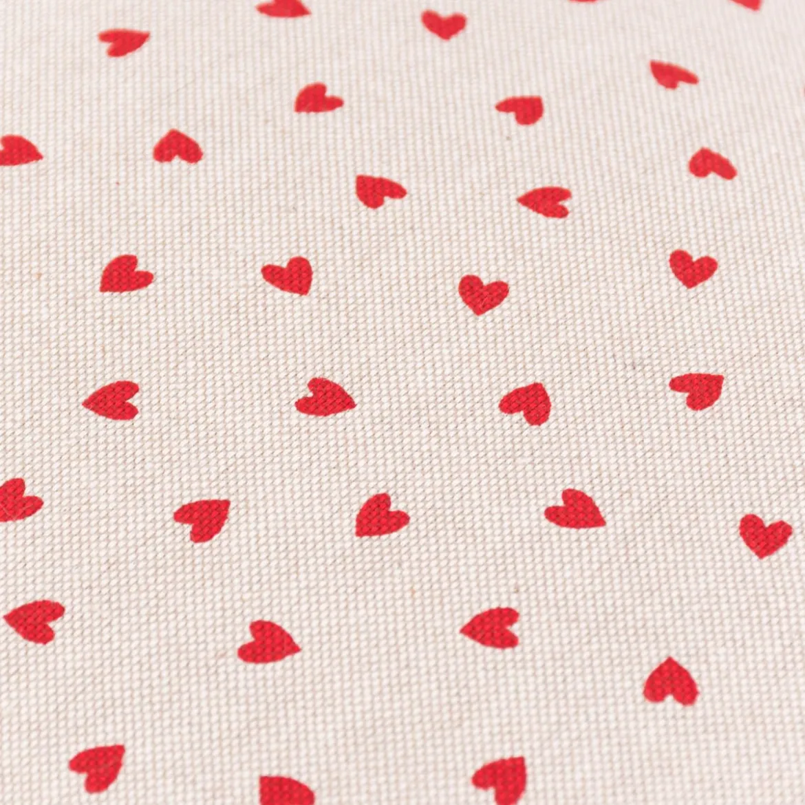 Kissenhülle Little Love Heart Herzchen Leinenlook natur rot in versch. Größen von SCHÖNER LEBEN.