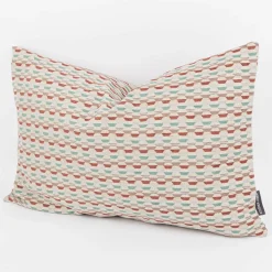 Kissenhülle Mira Hexagon beige rot türkis in versch. Größen oder Wunschmaß von SCHÖNER LEBEN.