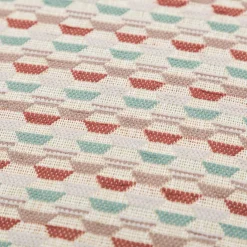 Kissenhülle Mira Hexagon beige rot türkis in versch. Größen oder Wunschmaß von SCHÖNER LEBEN.