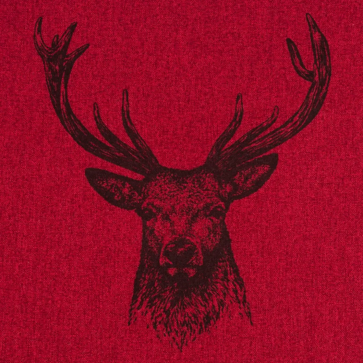 Kissenhülle NORWEGEN mit Hirschkopf rot meliert 40x40cm