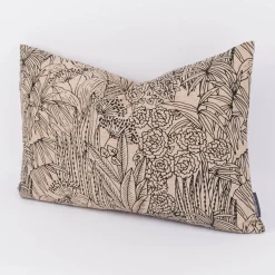 Kissenhülle Orphee Botanics Leinenlook natur schwarz in versch. Größen von SCHÖNER LEBEN.