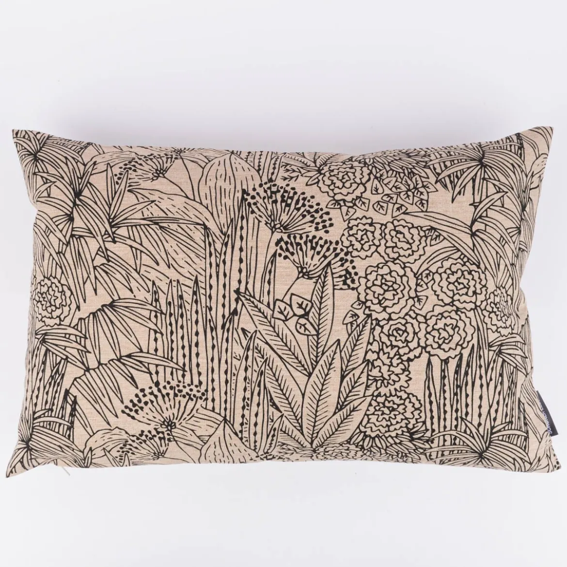 Kissenhülle Orphee Botanics Leinenlook natur schwarz in versch. Größen von SCHÖNER LEBEN.