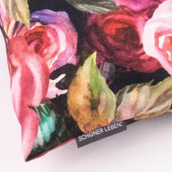 Kissenhülle Rosetta Rosen schwarz pink in versch. Größen von SCHÖNER LEBEN.