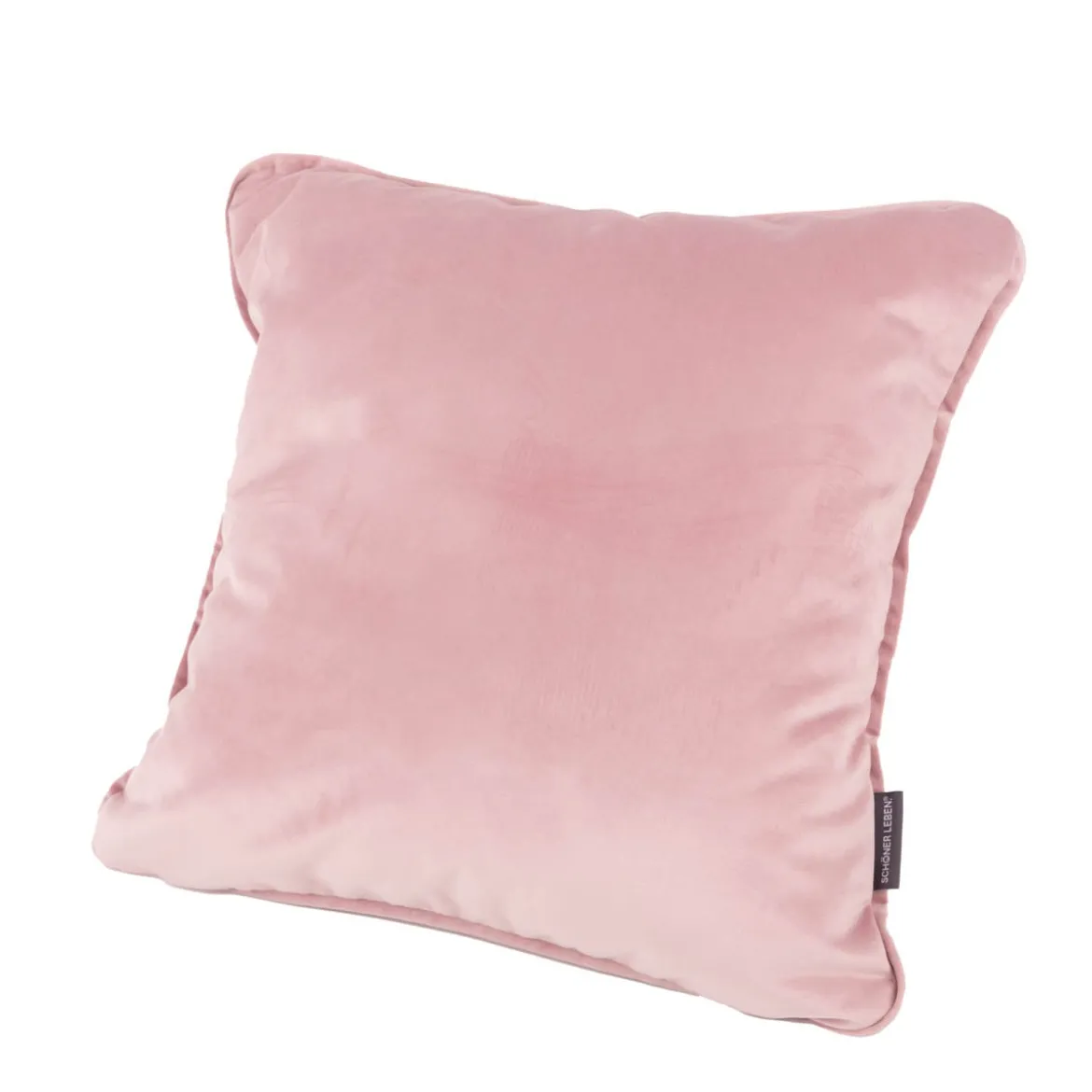 Kissenhülle Samt LeVelvet mit Kederumrandung rosa 70x70cm von SCHÖNER LEBEN.