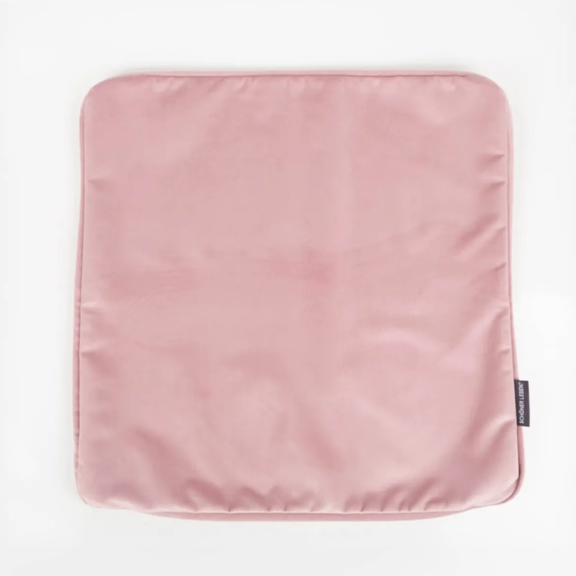 Kissenhülle Samt LeVelvet mit Kederumrandung rosa 70x70cm von SCHÖNER LEBEN.
