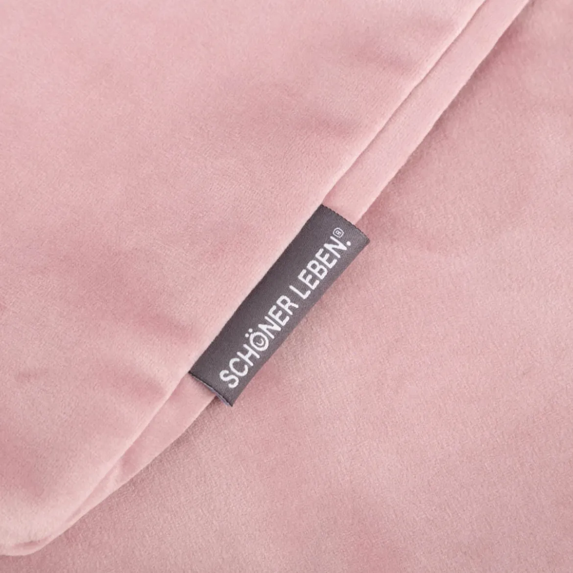 Kissenhülle Samt LeVelvet mit Kederumrandung rosa 30x50cm von SCHÖNER LEBEN.